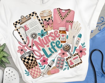 Nurse Life PNG ~ Preppy Nurse ~ Nursing is My Ministry PNG ~ Trendy Girly Nurse ~ Medical Design ~ Nursing Life ~ Leopard (Digital Download)