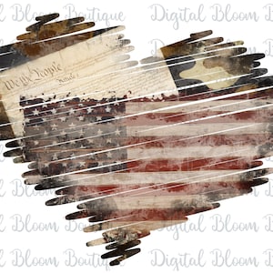 Puede incluir: Una bandera estadounidense desgastada en forma de coraz&oacute;n con el texto "We the People" y "Amend I" visible. La bandera est&aacute; en tonos de rojo, blanco y azul con un efecto grunge.