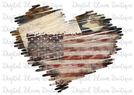We the People PNG ~ Camo and Distressed Heart PNG ~ Grunge Camouflage ~ Patriotic Heart PNG ~ Clip Art ~Transparent ~ Sublimation T-shirts