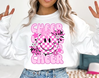 Preppy Cheer PNG ~ Cheerleading ~ Retro ~ Gorący róż ~ Preppy Sublimacja na koszulki ~ Cheerleader PNG ~ College ~ Gwiazdy ~ Modny Cheer ~ DTF
