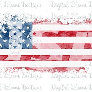 May include: A distressed American flag design with red, white, and blue colors. The flag is faded and has a grunge effect.
