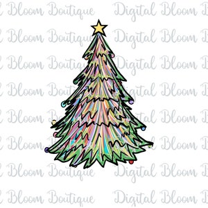 Watercolor Christmas Tree PNG ~ Colorful Xmas Tree Sublimation PNG ...