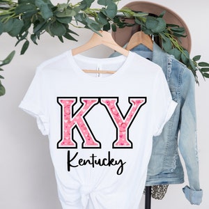 Kentucky State PNG ~ KY ~ Valentine&#39;s Day ~ Country ~ Kentucky T-shirt ~ Heat Press ~ Pink Hearts ~ Kentucky Digital Download Clip Art ~ DTF