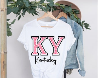 Kentucky State PNG ~ KY ~ Valentine's Day ~ Country ~ Kentucky T-shirt ~ Heat Press ~ Pink Hearts ~ Kentucky Digital Download Clip Art ~ DTF