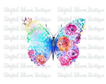 Butterfly PNG ~ Sublimation Design ~ Watercolor PNG ~ Distressed Leopard Floral ~ Ballcaps ~ T-shirts ~ Mugs ~ Totes ~ Stickers ~ Heat Press