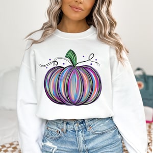 Watercolor Pumpkin PNG ~ Colorful Pumpkin Sublimation PNG ~ Halloween Pumpkin Shirt PNG ~ Whimsical Pumpkin ~ Thanksgiving Pumpkin Clip Art