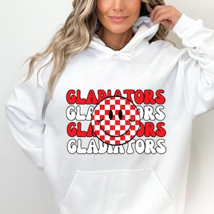 Preppy Gladiators PNG ~ Gladiators Game Day ~ Smiley Face Clip Art ~ Preppy Sublimation for Shirts ~ Gladiators PNG ~ Trendy ~ DTF Transfer