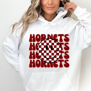 Preppy Hornets PNG ~ Hornets Game Day ~ Smiley Face Clip Art ~ Preppy Sublimation for Shirts ~ Hornets PNG ~ Trendy Hornets ~ DTF Transfer