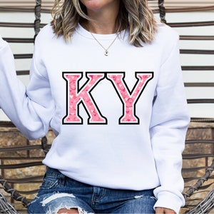 Kentucky State PNG ~ KY ~ Valentine&#39;s Day ~ Country ~ Kentucky T-shirt ~ Heat Press ~ Pink Hearts ~ Kentucky Digital Download Clip Art ~ DTF