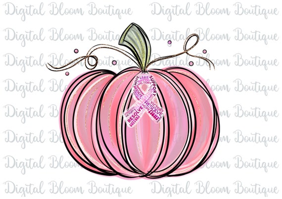 Pink Pumpkin PNG ~ In October We Wear Pink ~ Watercolor ~ Breast Cancer Awareness ~ Whimsical Pink Pumpkin ~ Pumpkin Art ~ Pumpkin T-shirt