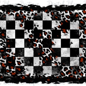 Grunge Checkered Flag Background PNG ~ Distressed Leopard Racing Background ~ Auto Racing Flag Splash ~ Transparent Sublimation ~ T-shirts