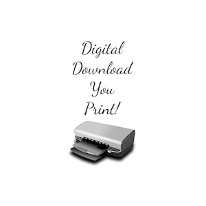 K&ouml;nnte beinhalten: Digitaler Download, du druckst! Text mit einer Grafik eines Druckers.