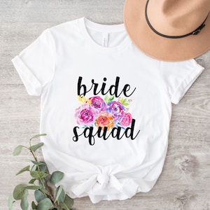 Bride Squad PNG ~ Watercolor Sublimation Design ~ Floral PNG ~ Transparent Digital File ~ Bridal Shower ~ Bleached T-shirts ~ Waterslide Art