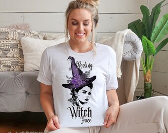 Resting Witch Face PNG ~ Halloween Sublimation T-shirt PNG ~ Purple Witch Hat ~ Funny Witch Phrase Digital Image ~ DTF ~ Heat Transfer Art