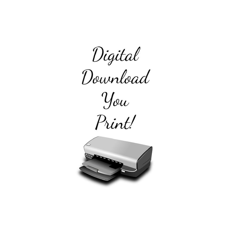 K&ouml;nnte beinhalten: Eine Grafik f&uuml;r digitalen Download mit dem Text "Digitaler Download Sie drucken!" und einem Cartoon-Bild eines Druckers.