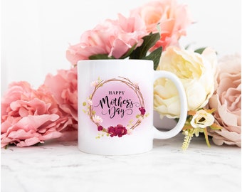Design a sublimazione per la festa della mamma ~ Download digitale ~ PNG floreale mamma ~ Regalo tazza mamma PNG ~ Bicchieri ~ 300dpi ~ Arte floreale ~ PNG trasparente