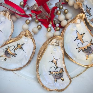 Oyster Shell Christmas Ornament Baby Jesus