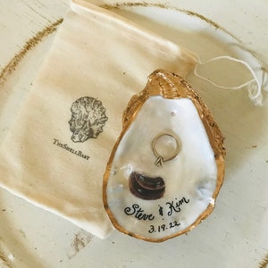 Oyster Shell Personalized Ring Dish