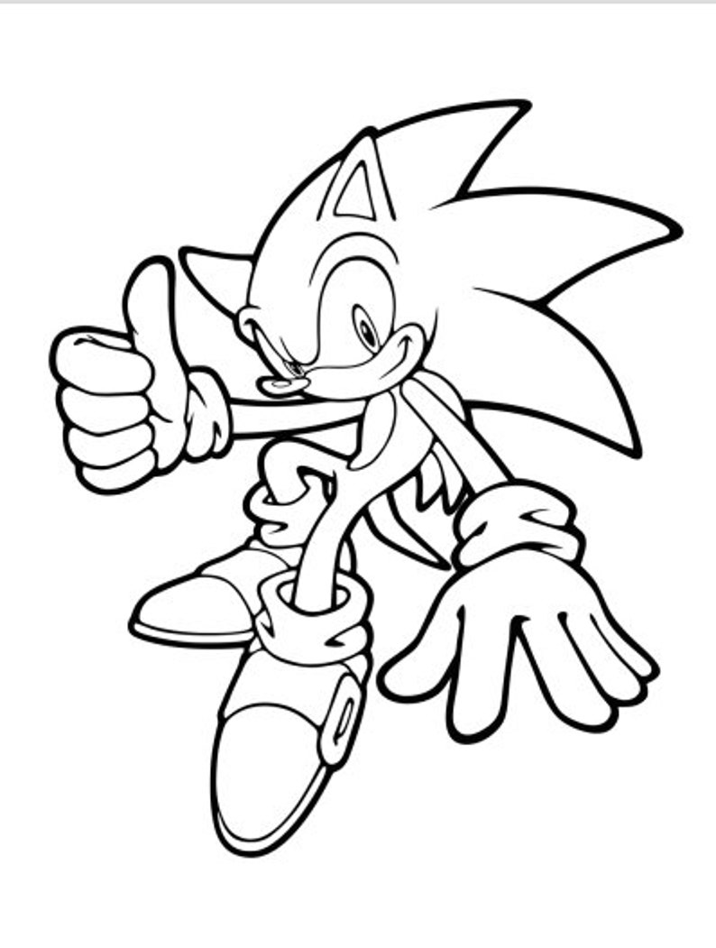 Sonic Coloring Pages - Etsy