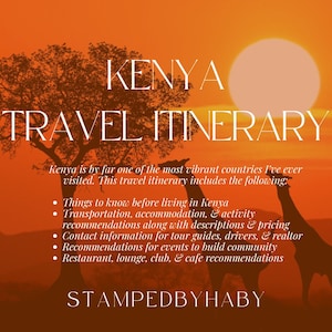 Travel Itinerary: Kenya