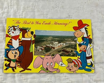 Vintage 1960s Kellogg's Postcard: Tony the Tiger, Yogi Bear & Cartoon Characters