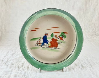 Vintage 1930s Lusterware Baby Dish: Jack and Jill Nursery Decor