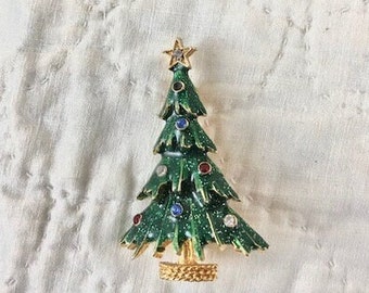 Vintage 1970's Eisenberg Christmas Tree Pin.