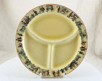 Vintage 1940s Roma Child's Plate: Puss in Boots Fairy Tale Decor