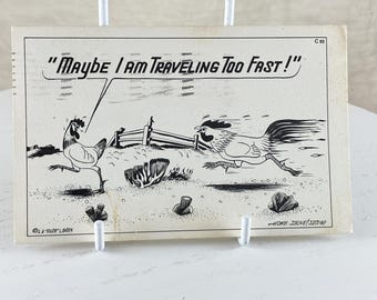 L. H. "Dude" Larsen 3-1/2x5-1/2 inch Postcard Illustrated by Navajo Indian Artist, "Hoke" Denetsosie.