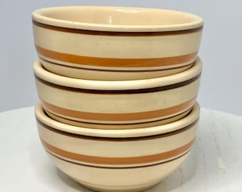 Inca WareVintage 1950s Set of 3 Striped Dessert/Sauce Bowls by Shenengo.