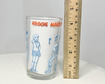 Vintage 1970s Archie Comics "Reggie Makes the Scene" Welch's Jelly Jar Juice Glass.