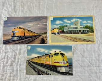 Vintage Union Pacific Railroad Postcards: 1950s Travel Set