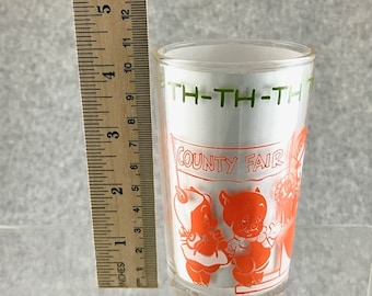 Vintage 1974 Looney Tunes Welch's Jelly Glass: Bugs Bunny, Elmer Fudd