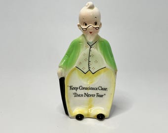 Spoon Rest or Wall Decor Vintage 1950s Grandpa "Keep Conscience Clear, Then Never Fear."