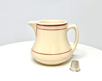 Jac-Tan Beige with Red Stripe Vintage Creamer from 1920s - 1940's by Jackson China.