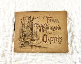 Vintage 1895 poetry book "From Woodland Depths"  with selections by Harriet Fowler and illustrated by Wedworth Wadsworth