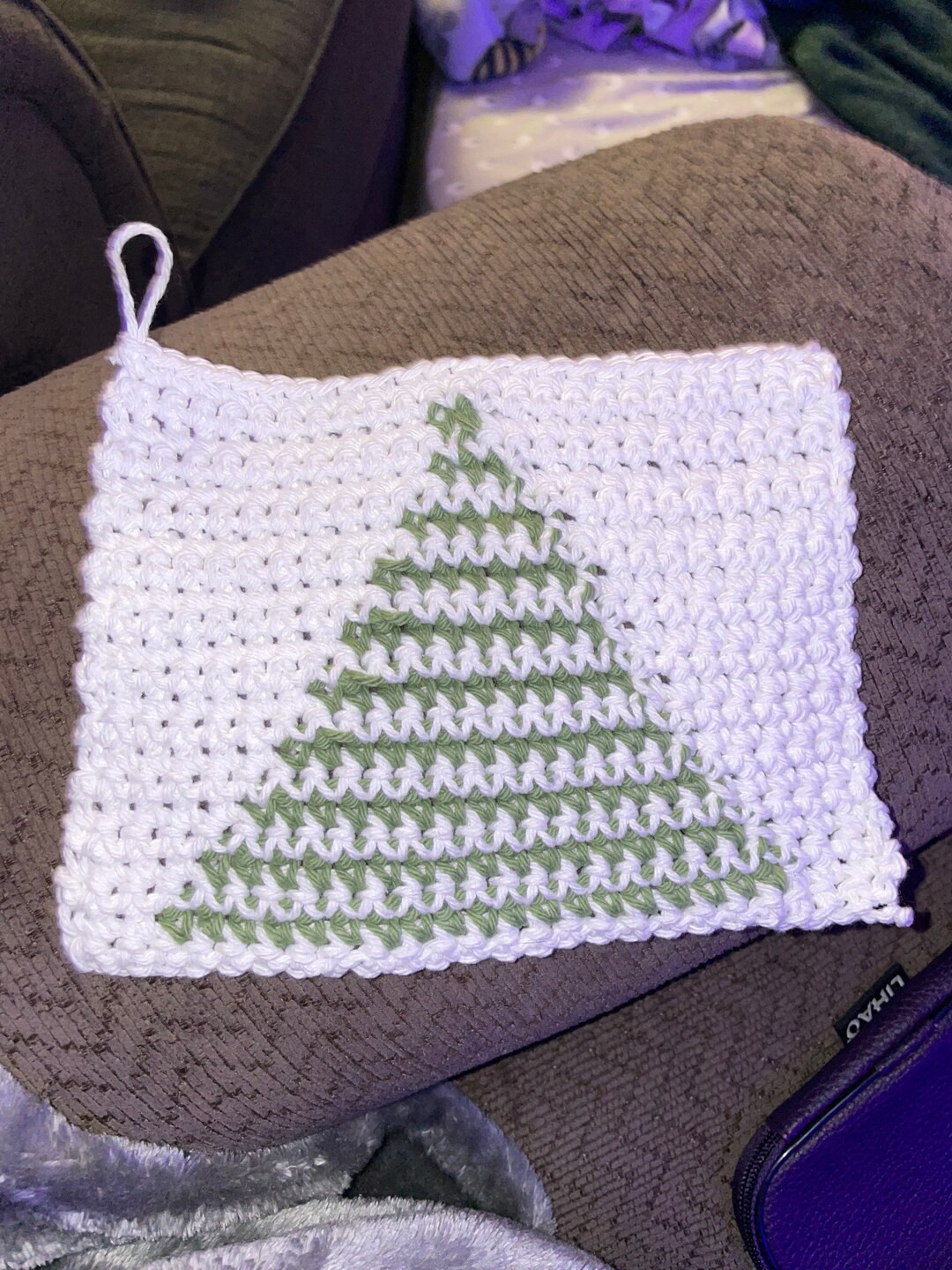 Crochet Christmas Tree Pot Holder Etsy