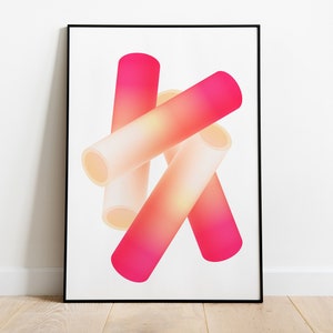 Gradient Cylinders 02 - Geometric Graphic Design Poster Prints