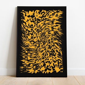 Waves, Yellow - Abstract graphic shapes poster print