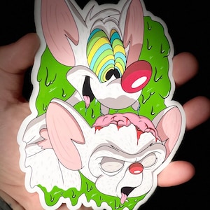 Pinky eats Brain Jumbo Sticker