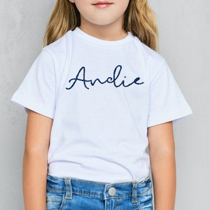 Kids Custom Name Shirt, Embroidered T Shirt, Gender Neutral Youth T Shirt, Personalized First Day of School Shirt, Birthday Shirt
