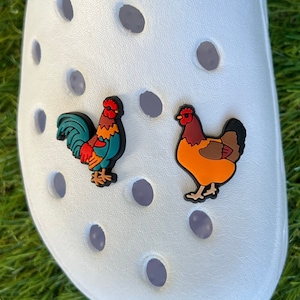 Rooster Shoe Charm - Chicken Shoe Charms - Hen Shoe Clips - Kids Shoe Charm - Animal Farm Shoe Charms - Gift for kids - Shoe charm for Clogs
