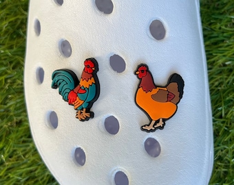 Rooster Shoe Charm - Chicken Shoe Charms - Hen Shoe Clips - Kids Shoe Charm - Animal Farm Shoe Charms - Gift for kids - Shoe charm for Clogs
