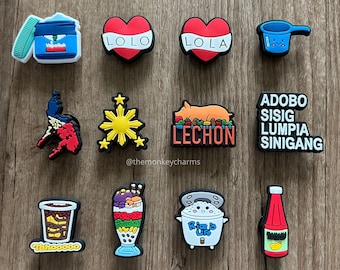 Filipino Culture Shoe Charms - Philippines Charm for Clogs - Filipino Food - Gift for Filipinos - Original Design