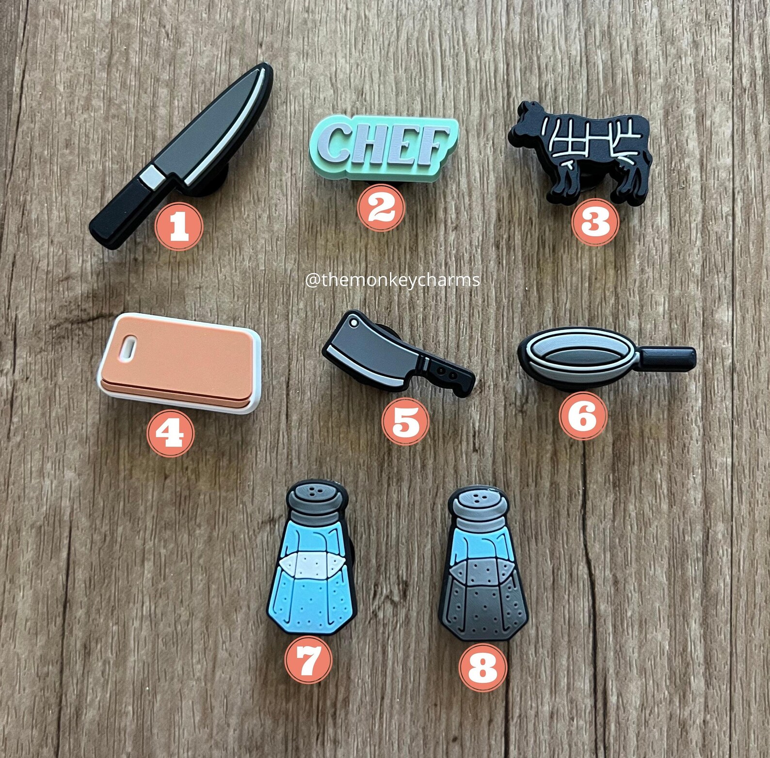 Chef Themed Shoe Charm – Culinary Charms, Cooking Gift - Cook Shoe Pins ...