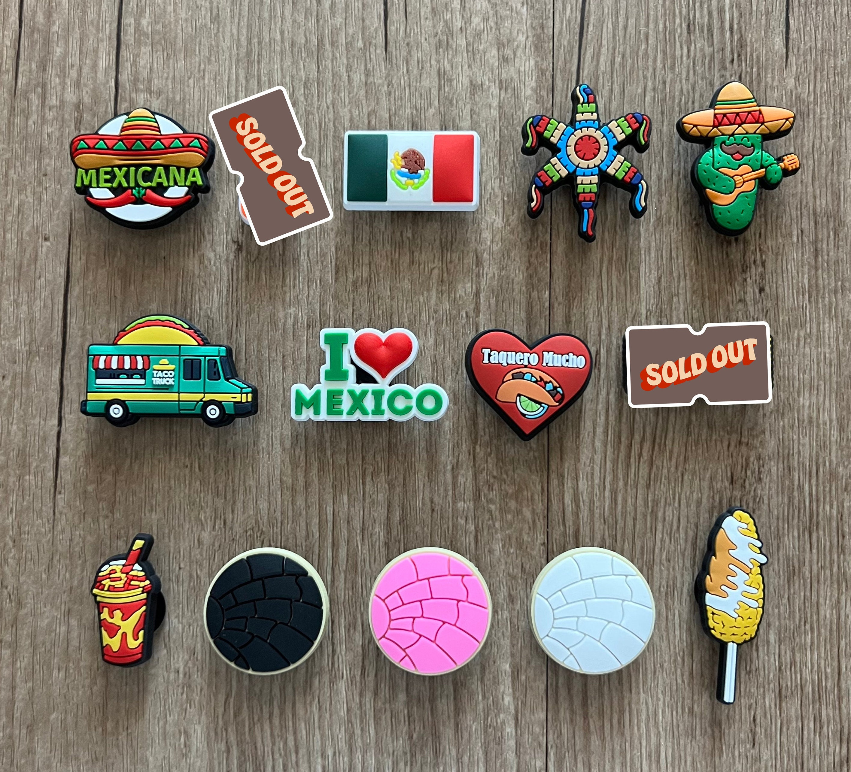 Custom Mexican PVC Croc Charms For Sandals And Bracelets Jibbitz