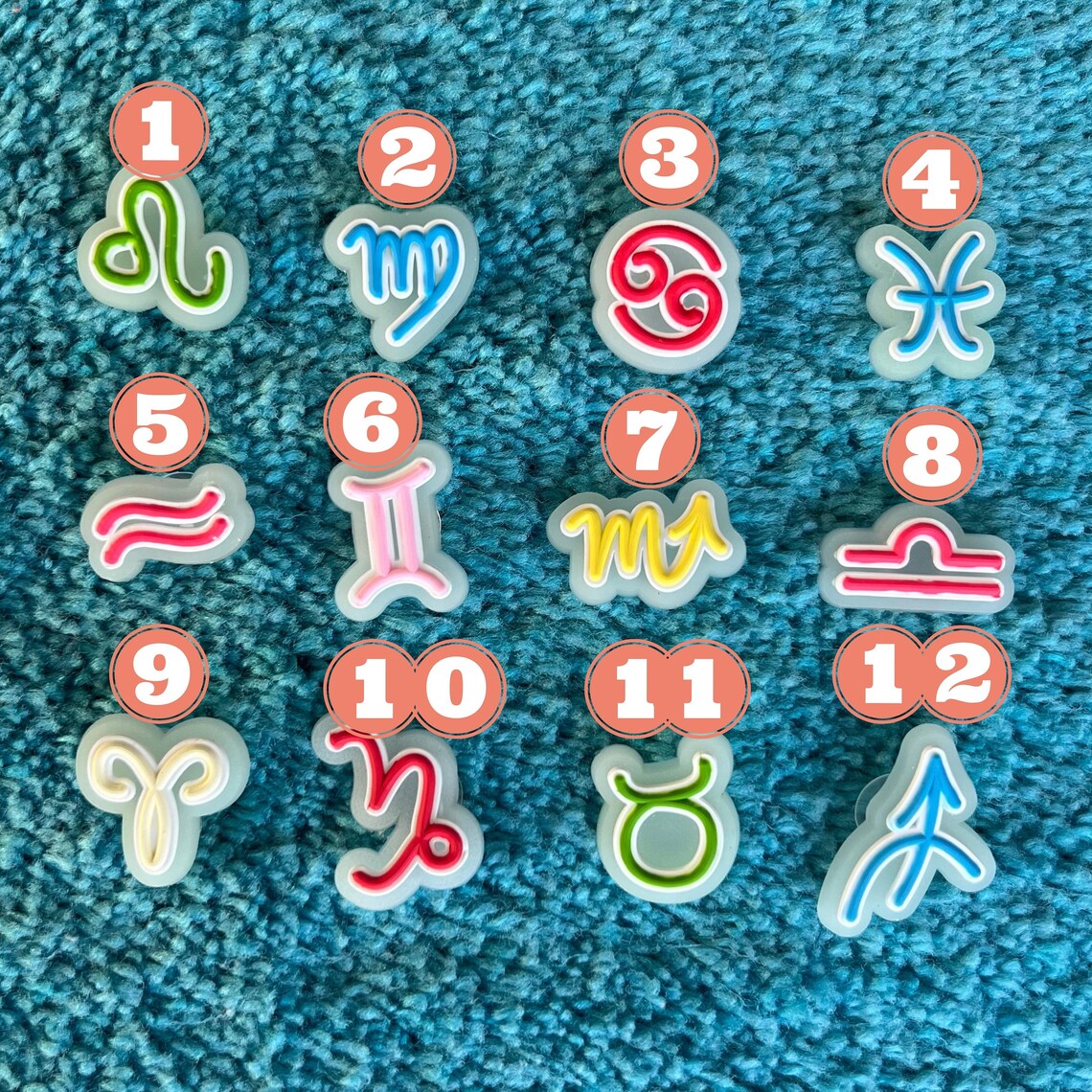 Zodiac Sign Croc Charms Glow in the Dark Shoe Charms Etsy