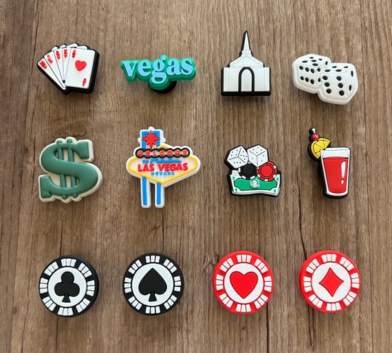 Las Vegas Croc Charms - Sin City Shoe Charm - Poker Croc Charms - Casino  Shoe Charms - Playing Cards Charms - Wedding Croc Charms