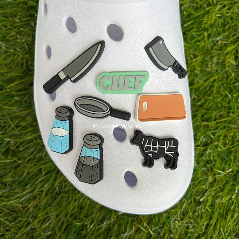 Chef Croc Charm Cooking Shoe Charm Knife Croc Charm Salt Etsy