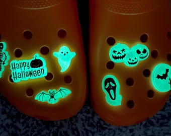 Glow in the Dark Halloween Shoe Charm - Halloween Shoe Charm - Ghost Shoe Charms - Shoe Charms for Clogs - Halloween Trick or Treats